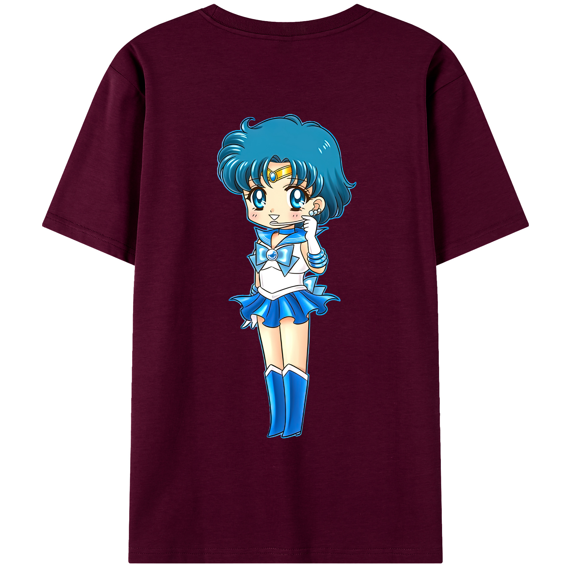 （画像用） 美少女戦士セーラームーン 水野 亜美 みずの あみ Sailor Moon Mizuno Ami レディース半袖Tシャツ(バックプリント)